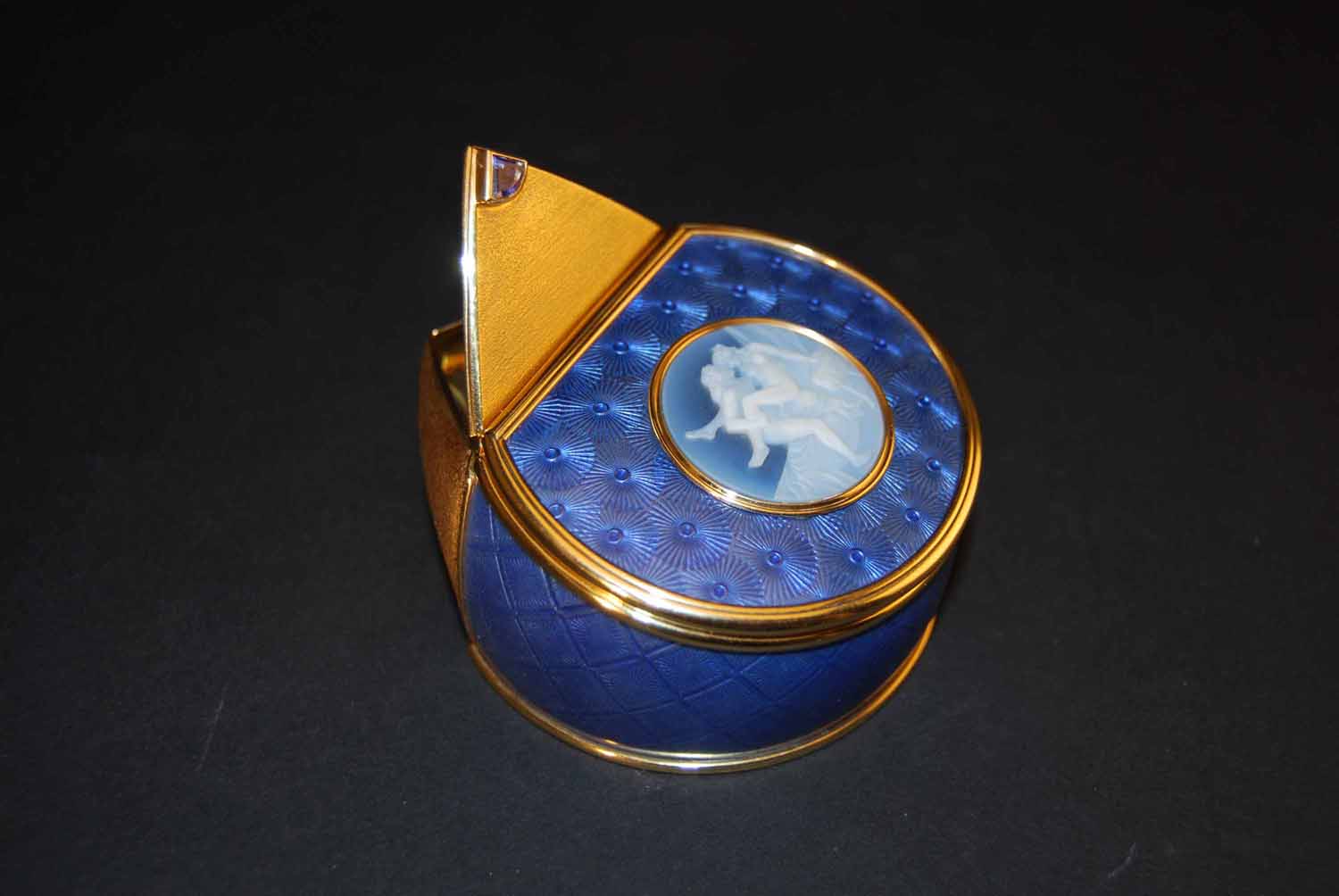 Box with blue enamel
